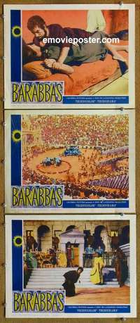 h403 BARABBAS 3 movie lobby cards '62 Anthony Quinn, Silvana Mangano