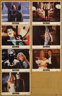 j040 BATMAN 7 movie lobby cards '89 Michael Keaton, Jack Nicholson