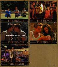 h752 BEACH 5 movie lobby cards '00 Leonardo DiCaprio, island paradise!