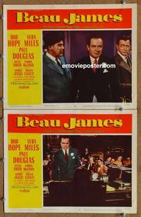 h037 BEAU JAMES 2 movie lobby cards '57 Bob Hope as Jimmy Walker!