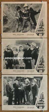 h405 BELLS OF ROSARITA 3 movie lobby cards R54 Roy Rogers, Dale Evans