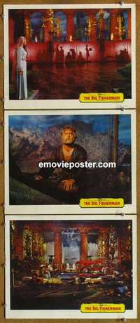 h410 BIG FISHERMAN 3 movie lobby cards '59 Howard Keel, Kohner, Saxon