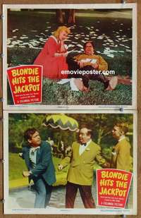 h046 BLONDIE HITS THE JACKPOT 2 movie lobby cards '49 Singleton, Lake