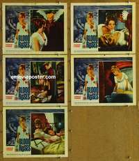 h756 BLOOD & ROSES 5 movie lobby cards '61 Roger & Annette Vadim