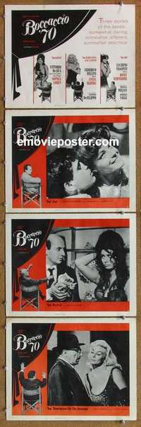 h594 BOCCACCIO '70 4 movie lobby cards '62 Federico Fellini, Loren
