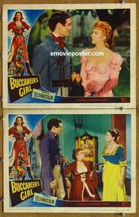 h063 BUCCANEER'S GIRL 2 movie lobby cards '50 Yvonne DeCarlo
