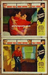 h066 CAPE FEAR 2 movie lobby cards '62 Gregory Peck, Polly Bergen