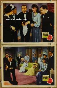 h005 CHARLIE CHAN IN RIO 2 movie lobby cards '41 Sidney Toler
