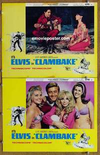 h073 CLAMBAKE 2 movie lobby cards '67 Elvis Presley, rock 'n' roll!