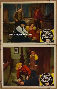 h078 CORPUS CHRISTI BANDITS 2 movie lobby cards '45 Allan Rocky Lane