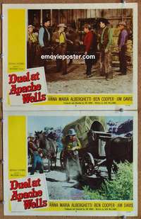 h091 DUEL AT APACHE WELLS 2 movie lobby cards '57 Ben Cooper, Jim Davis