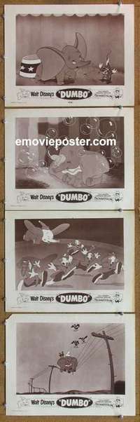 h617 DUMBO 4 movie lobby cards R50s Walt Disney circus classic!