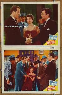 h093 EAST SIDE WEST SIDE 2 movie lobby cards '50 Stanwyck, Mason