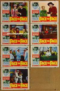 j073 FACE TO FACE 7 movie lobby cards '52 James Mason, Robert Preston