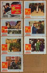 j074 FAREWELL TO ARMS 7 movie lobby cards '58 Rock Hudson