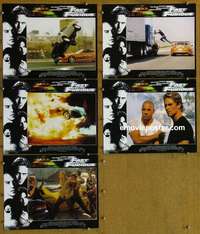 h780 FAST & THE FURIOUS 5 movie lobby cards '01 Vin Diesel, Walker