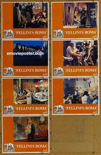 j077 FELLINI'S ROMA 7 movie lobby cards '72 Italian Fellini classic!