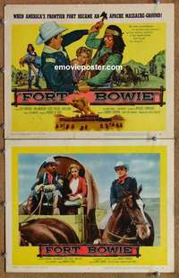 h108 FORT BOWIE 2 movie lobby cards '58 Ben Johnson, Jan Harrison