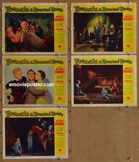 h782 FRANCIS IN THE HAUNTED HOUSE 5 movie lobby cards '56 Mickey Rooney