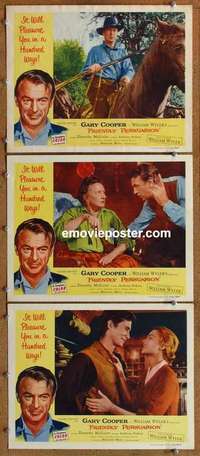 h441 FRIENDLY PERSUASION 3 movie lobby cards '56 Gary Cooper