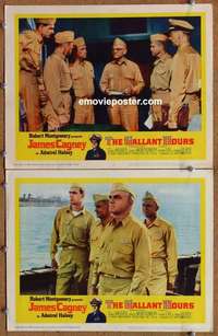h114 GALLANT HOURS 2 movie lobby cards '60 Admiral James Cagney!
