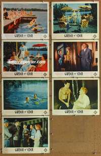 j088 GARDEN OF EDEN 7 movie lobby cards '54 nude sunbathing!