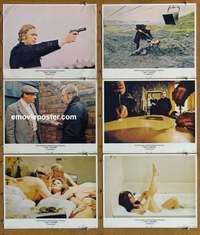 h913 GET CARTER 6 movie lobby cards '71 Michael Caine, Ekland