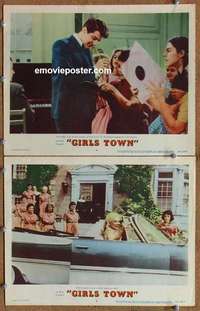 h120 GIRLS TOWN 2 movie lobby cards '59 Mamie Van Doren, Paul Anka
