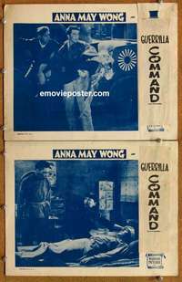 h186 LADY FROM CHUNGKING 2 movie lobby cards R40s Guerrilla Command!