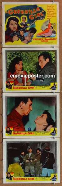 h630 GUERRILLA GIRL 4 movie lobby cards '53 Helmut Dantine