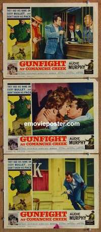 h451 GUN FIGHT AT COMANCHE CREEK 3 movie lobby cards '63 Audie Murphy