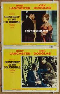 h130 GUNFIGHT AT THE OK CORRAL 2 movie lobby cards '57 Burt Lancaster