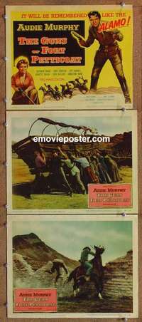 h453 GUNS OF FORT PETTICOAT 3 movie lobby cards '57 Audie Murphy