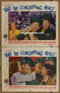 h133 HAIL THE CONQUERING HERO 2 movie lobby cards '44 Preston Sturges