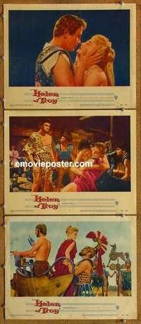 h456 HELEN OF TROY 3 movie lobby cards '56 Podesta, Brigitte Bardot