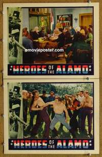 h140 HEROES OF THE ALAMO 2 movie lobby cards '37 Lane Chandler