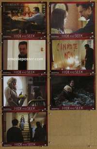 j101 HIDE & SEEK 7 movie lobby cards '05 De Niro, Dakota Fanning
