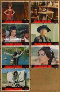 j102 HILLS RUN RED 7 movie lobby cards '67 spaghetti western!