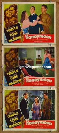 h458 HONEYMOON 3 movie lobby cards '47 Shirley Temple, Franchot Tone