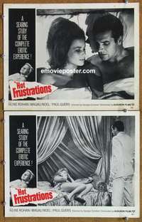 h147 HOT FRUSTRATIONS 2 movie lobby cards '64 searing & erotic!