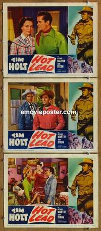 h459 HOT LEAD 3 movie lobby cards '51 Tim Holt, Richard Martin
