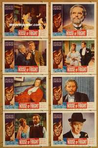 j350 TWO FACES OF DR JEKYLL 8 movie lobby cards '61 Hammer horror!