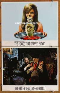 h151 HOUSE THAT DRIPPED BLOOD 2 movie lobby cards '71 Christopher Lee