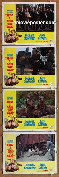 h633 HOW I WON THE WAR 4 movie lobby cards '68 John Lennon, Crawford