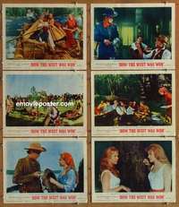 h928 HOW THE WEST WAS WON 6 movie lobby cards '64 John Ford epic!