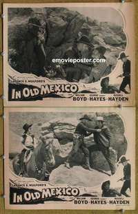 h158 IN OLD MEXICO 2 movie lobby cards R40s Hopalong Cassidy