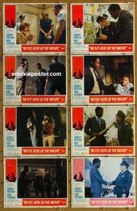 j286 IN THE HEAT OF THE NIGHT 8 movie lobby cards '67 Sidney Poitier