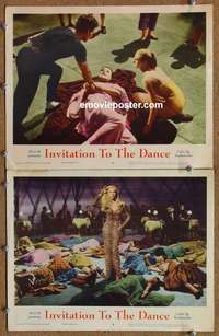 h164 INVITATION TO THE DANCE 2 movie lobby cards '57 Gene Kelly