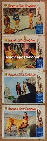 h637 ISLAND OF THE BLUE DOLPHINS 4 movie lobby cards '64 Celia Kaye