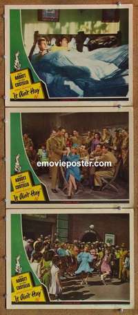 h464 IT AIN'T HAY 3 movie lobby cards '43 Abbott & Costello!